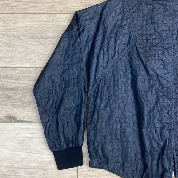 Vince Camuto Black Aligator Jacket Windbreaker Crop Zip Lightweight Rain Shell - Picture 10 of 14